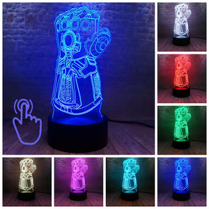 Marvel Iron Man Figurine 3D Illusion LED NightLight Colourful Flashing Light Avengers Endgam Figure IronMan Mask Model Toys