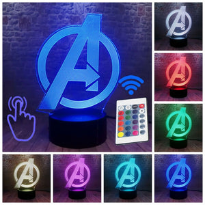 Marvel Iron Man Figurine 3D Illusion LED NightLight Colourful Flashing Light Avengers Endgam Figure IronMan Mask Model Toys