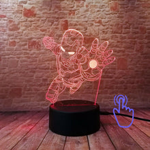 Marvel Iron Man Figurine 3D Illusion LED NightLight Colourful Flashing Light Avengers Endgam Figure IronMan Mask Model Toys