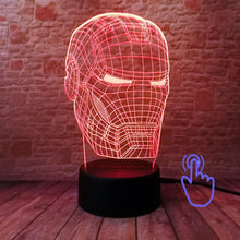 Marvel Iron Man Figurine 3D Illusion LED NightLight Colourful Flashing Light Avengers Endgam Figure IronMan Mask Model Toys