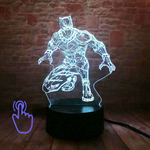 Marvel Iron Man Figurine 3D Illusion LED NightLight Colourful Flashing Light Avengers Endgam Figure IronMan Mask Model Toys