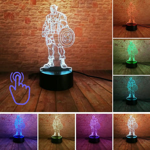 Marvel Iron Man Figurine 3D Illusion LED NightLight Colourful Flashing Light Avengers Endgam Figure IronMan Mask Model Toys